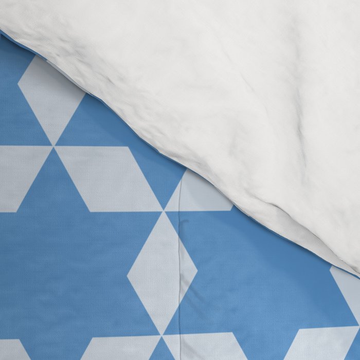 Star Tiles Geometric Pattern in Blue Comforter Gallery Image 4