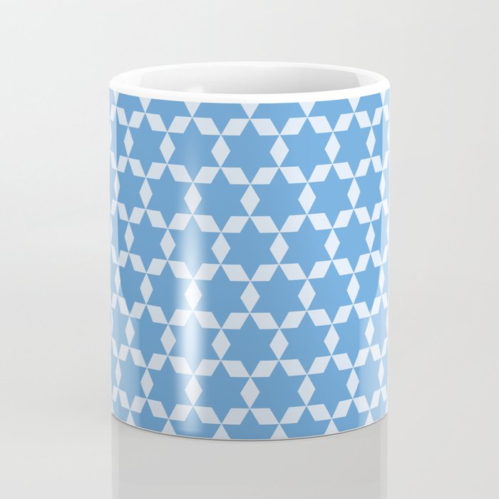 Star Tiles Geometric Pattern in Blue Coffee Mug Gallery Image 4