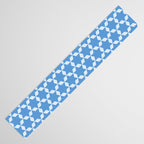 Star Tiles Geometric Pattern in Blue Table Runner Gallery Image 3