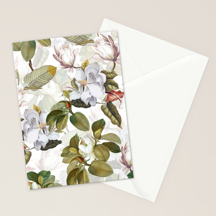 Vintage & Shabby Chic - Spring Flowers Magnolia Botanical Garden Stationery Card Gallery Image 2