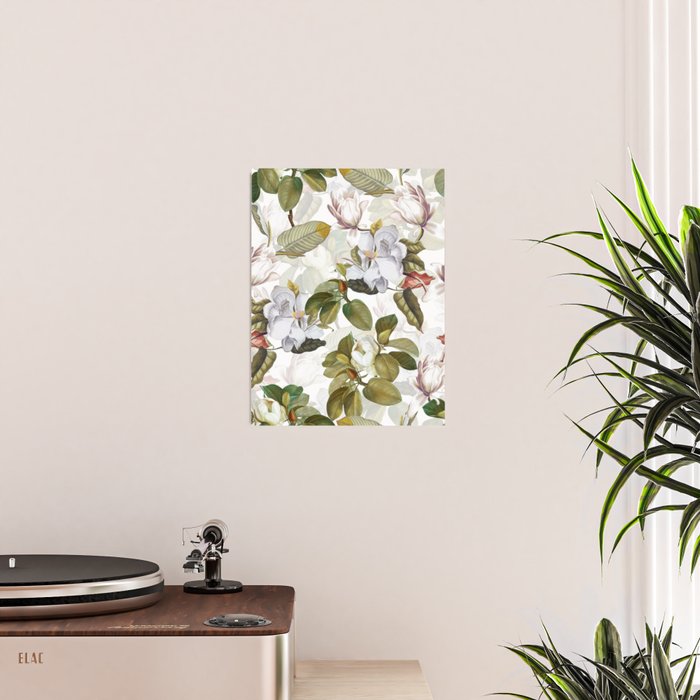 Vintage & Shabby Chic - Spring Flowers Magnolia Botanical Garden Poster Gallery Image 2