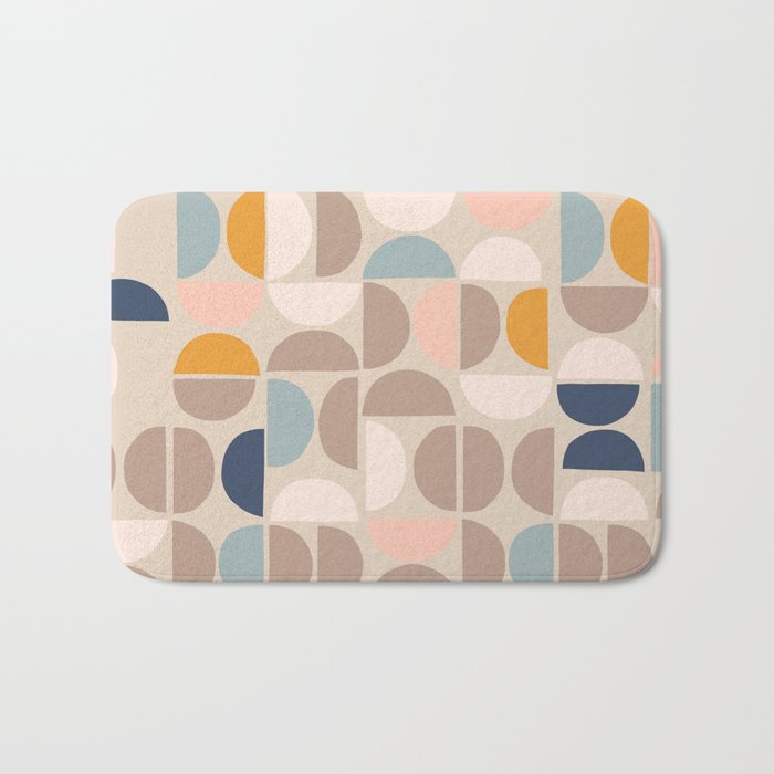 Mid Century Modern organic geometric pattern 1 Bath Mat Gallery Image 1