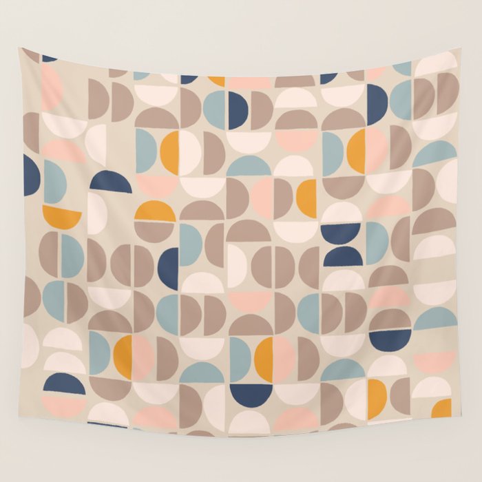 Mid Century Modern organic geometric pattern 1 Wall Tapestry Gallery Image 4