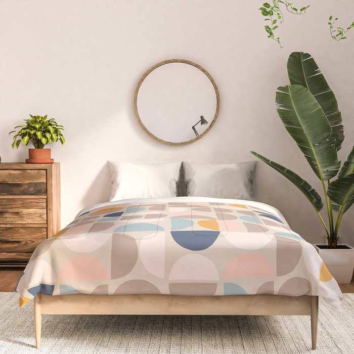 Mid Century Modern organic geometric pattern 1 Comforter Gallery Image 3