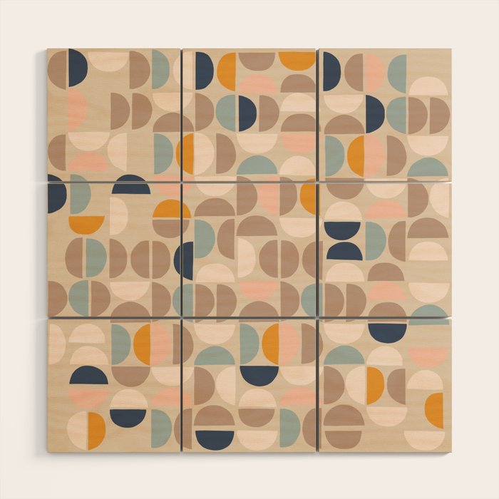 Mid Century Modern organic geometric pattern 1 Wood Wall Art Gallery Image 1