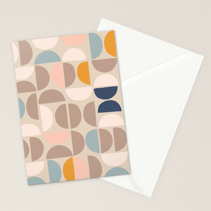 Mid Century Modern organic geometric pattern 1 Stationery Card Gallery Image 2