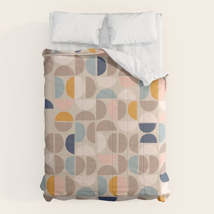 Mid Century Modern organic geometric pattern 1 Comforter Gallery Image 1