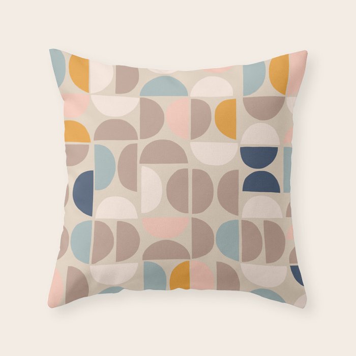 Mid Century Modern organic geometric pattern 1 Throw Pillow Gallery Image 6