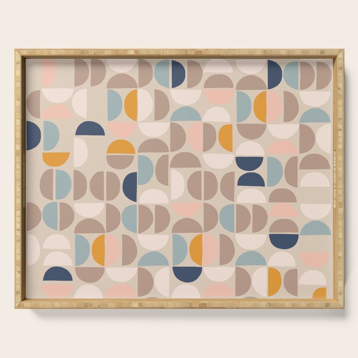 Mid Century Modern organic geometric pattern 1 Serving Tray Gallery Image 1