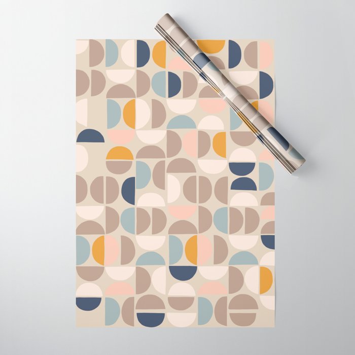 Mid Century Modern organic geometric pattern 1 Wrapping Paper Gallery Image 1
