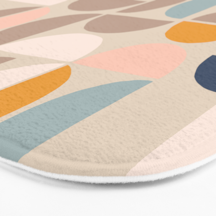 Mid Century Modern organic geometric pattern 1 Bath Mat Gallery Image 3