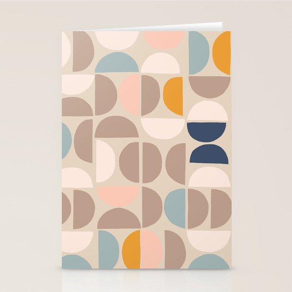 Mid Century Modern organic geometric pattern 1 Stationery Card Gallery Image 1