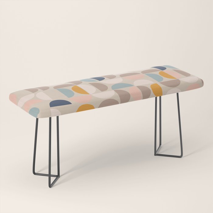 Mid Century Modern organic geometric pattern 1 Bench Gallery Image 1
