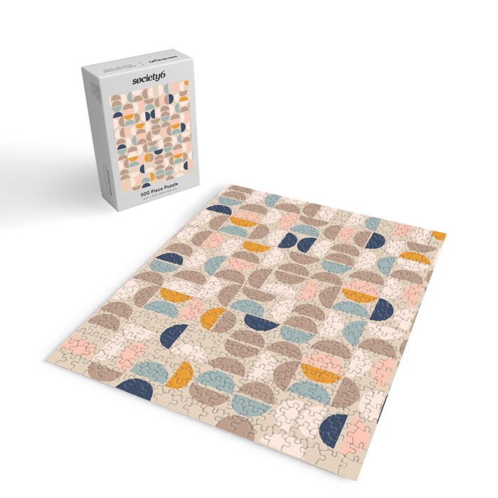 Mid Century Modern organic geometric pattern 1 Jigsaw Puzzle Gallery Image 2