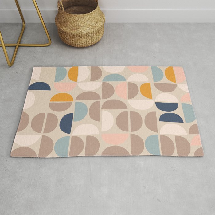 Mid Century Modern organic geometric pattern 1 Rug Gallery Image 1