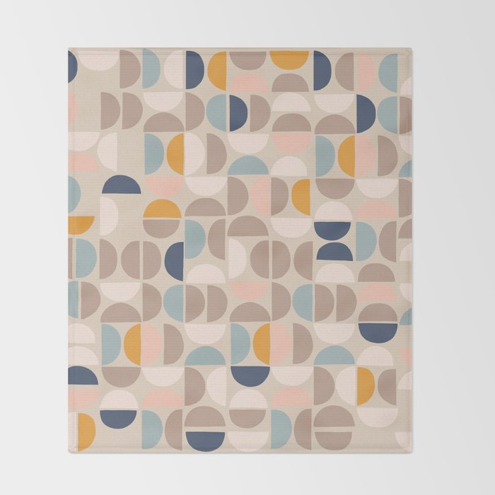 Mid Century Modern organic geometric pattern 1 Throw Blanket Gallery Image 2