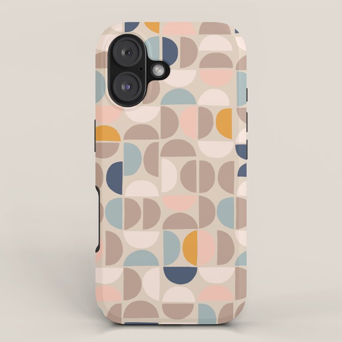 Mid Century Modern organic geometric pattern 1 iPhone Case Gallery Image 1