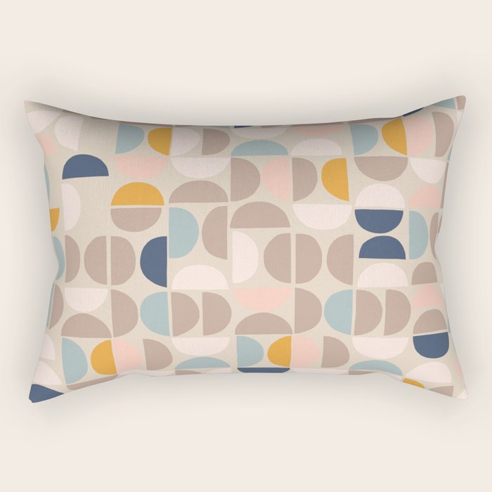 Mid Century Modern Organic Geometric Pattern 1 Rectangular Pillow