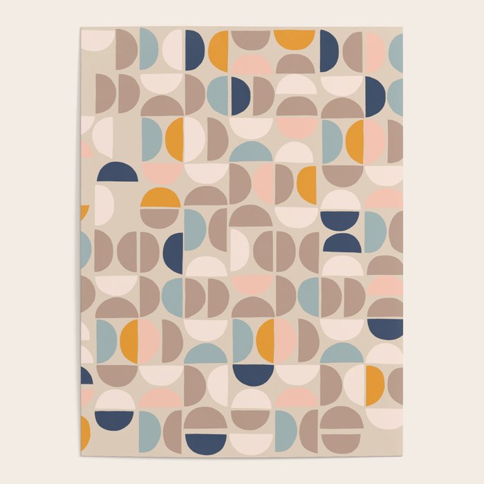 Mid Century Modern organic geometric pattern 1 Poster Gallery Image 4
