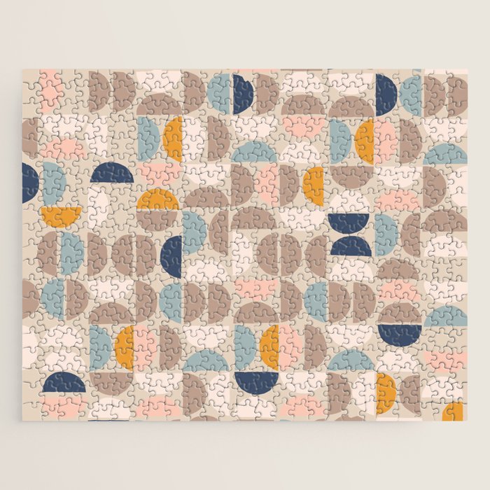 Mid Century Modern organic geometric pattern 1 Jigsaw Puzzle Gallery Image 1