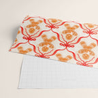 Festive Gingerbread Men and Red Bows Christmas Pattern Wrapping Paper Gallery Image 2