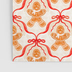 Festive Gingerbread Men and Red Bows Christmas Pattern Poster Gallery Image 3