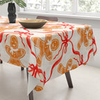 Festive Gingerbread Men and Red Bows Christmas Pattern Tablecloth Gallery Image 3