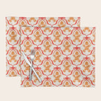 Festive Gingerbread Men and Red Bows Christmas Pattern Placemat Gallery Image 1