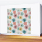 Abstract Dandelion Print in Retro Colors Wall Mural Gallery Image 2