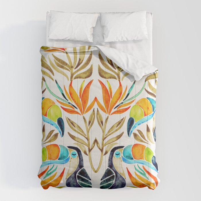 Tropical Toucans - Sepia Palette Comforter Gallery Image 6