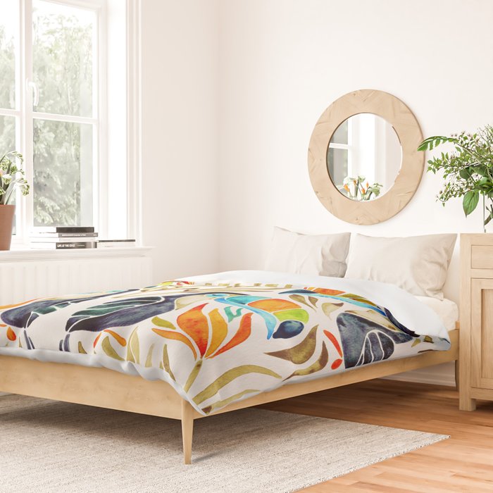 Tropical Toucans - Sepia Palette Duvet Cover Gallery Image 2