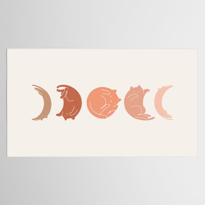Cat Landscape 142: Cat Moon Tablecloth Gallery Image 2