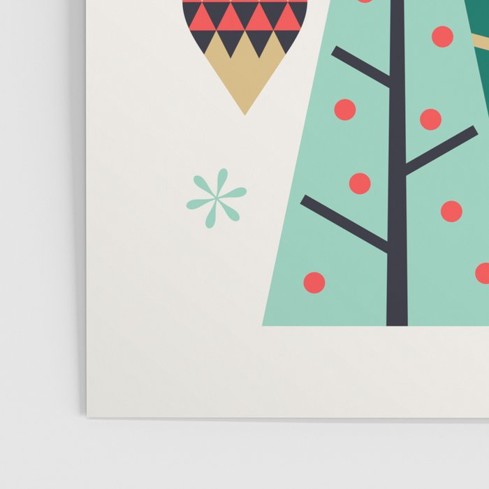Retro Christmas Card Theme - Plain White Poster Gallery Image 3