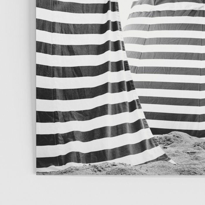 Beach Stripes - Minimalist Black and White Photography Poster Gallery Image 3