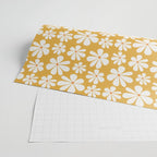Retro Daisy Pattern - Golden Yellow Wrapping Paper Gallery Image 2