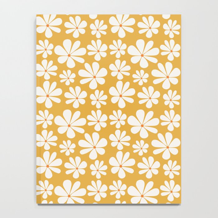 Retro Daisy Pattern - Golden Yellow Notebook Gallery Image 4