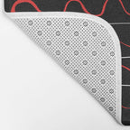 Red Black White Abstract Modern Vector Art Bath Mat Gallery Image 2