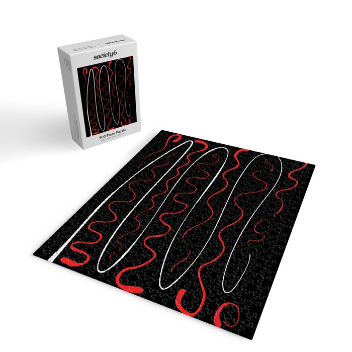 Red Black White Abstract Modern Vector Art Jigsaw Puzzle Gallery Image 2