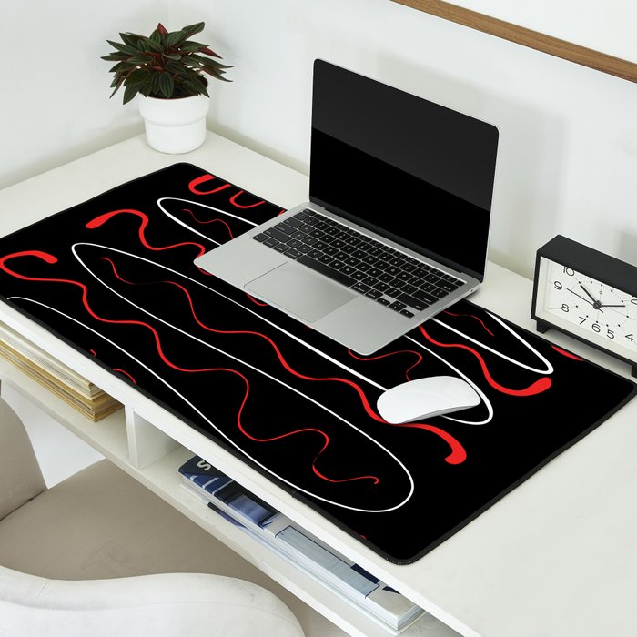 Red Black White Abstract Modern Vector Art Desk Mat Gallery Image 2