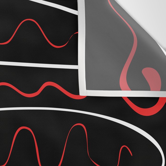 Red Black White Abstract Modern Vector Art Wall Tapestry Gallery Image 3