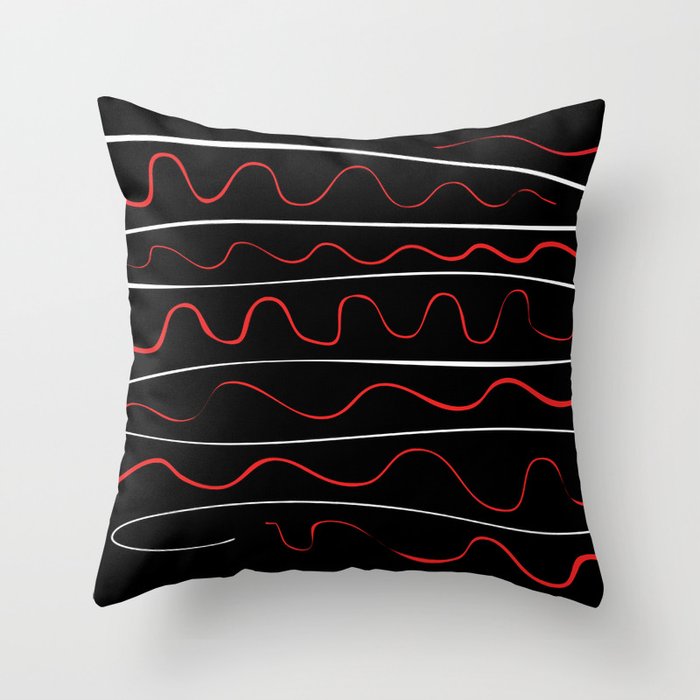 Red Black White Abstract Modern Vector Art Throw Pillow Gallery Image 6