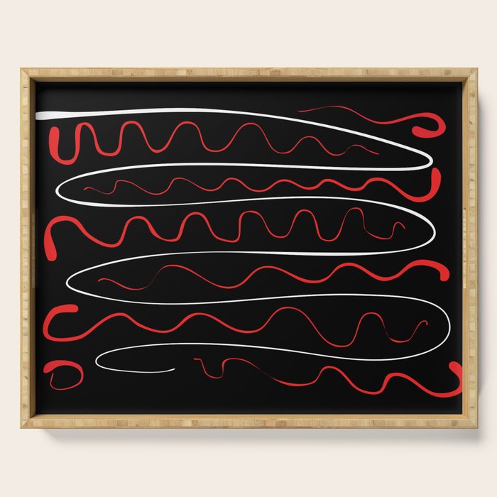 Red Black White Abstract Modern Vector Art Serving Tray Gallery Image 1