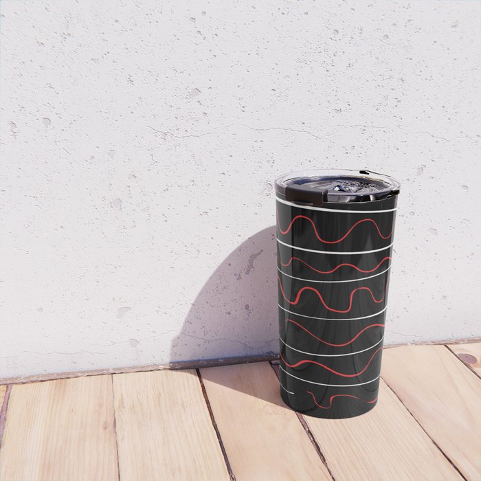 Red Black White Abstract Modern Vector Art Travel Mug Gallery Image 4