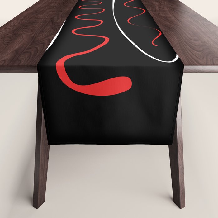 Red Black White Abstract Modern Vector Art Table Runner Gallery Image 1