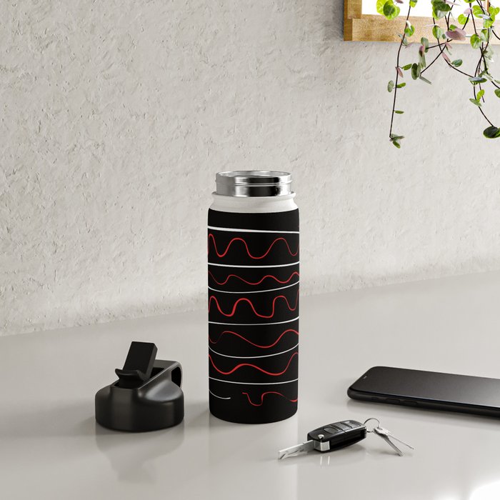 Red Black White Abstract Modern Vector Art Water Bottle Gallery Image 4