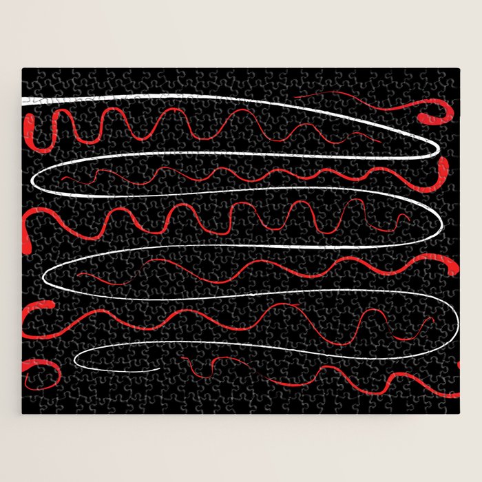 Red Black White Abstract Modern Vector Art Jigsaw Puzzle Gallery Image 1