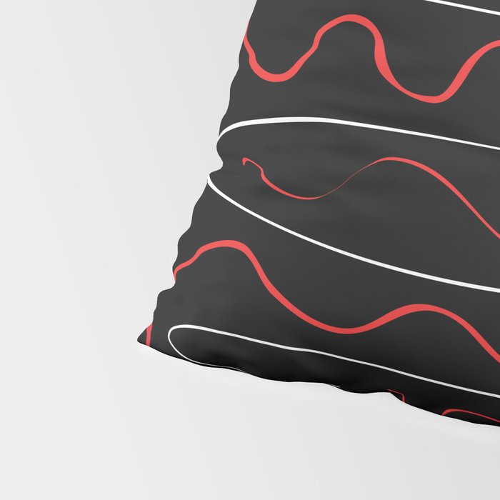 Red Black White Abstract Modern Vector Art Pillow Sham Gallery Image 4