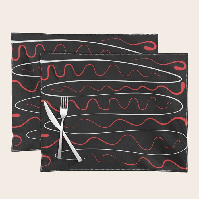Red Black White Abstract Modern Vector Art Placemat Gallery Image 1
