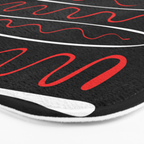 Red Black White Abstract Modern Vector Art Bath Mat Gallery Image 3