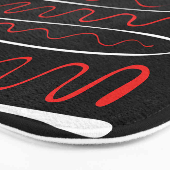 Red Black White Abstract Modern Vector Art Bath Mat Gallery Image 3